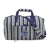 Joules Softside Foldable Packaway Duffle Bag for Travel or Overnight, Portable, Carry On, One Size, Striped Blue