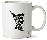 Hippowarehouse Never Grow Up Pan Silhouette Printed Mug Cup Ceramic 10oz