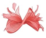 Finecy In FINECYIN Fascinator for Women Weddings Hat Races Royal Ascot Derby Party Kentucky Hatinator Coral
