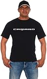 JH Design Men's Chevy Camaro Shield T-Shirt Short Sleeve Black Crew Neck Shirt - black - Large
