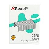 Rexel No.56 26/6 mm Standard Staples, For Stapling up to 20 Sheets, Use with Desktop Staplers and Pliers, Box of 2000, 2101215