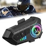 FEYA Motorcycle Helmet Speakers - Super Long Battery Life, Motorbike Headset Single Use Headset with Soft/Hard Mic,IPX6 Automatic Answer/Music Control/Intelligent Noise/Wake up Siri