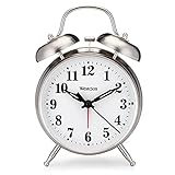 Westclox -Big Ben Twin Bell Alarm Clock | Loud Alarm Clock for Heavy Sleepers | Battery Operated Metal Clock with Backlight for Bedside Table, Bedroom, Kids Room, Desk (Silver, 4")