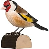 WILDLIFEGARDEN Wildlife Garden - DecoBird Goldfinch (WG406) - Hand Carved Decorative Bird Figurine Made of Linden Wood - Small European Birds Collection