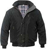 Men's Bomber Jacket, Sky Diver Jacket, Work Coat, Two Color, Black & Navy (M, Black)