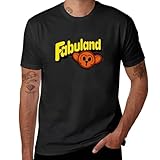 SHOUZUREN Fabuland Fan T-Shirt Oversized t-Shirt Boys t Shirts Funny t Shirts for Men Black S