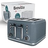 Breville Zen 4 Slice Toaster with High Lift & Wide Slots | Grey & Silver Chrome [VTR027]