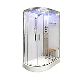 Vidalux SS1200 Right Hydro Shower Cabin Enclosure 1200 x 800 - White