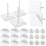 150Pcs/50 Set Self Stick Insulation Pins 2-1/2 Inch, 1.5 Inch Self Locking Washers Round 7/8 Inch Aluminum Insulation Hangers Dome Cap Washers Insulation Stick Pins for Foam Board Wall Floor Ceiling