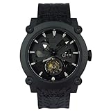 LONGIO X-Racer Tourbillon Luxury Watch for Men, 48mm Titanium Case, Black PVD Coating, Mechanical Movement, 100m Water Resistant, Black, Luxury Sport