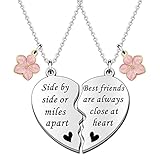 SDOFY Best Friend Necklaces for 2 Girls BFF Necklaces Friendship Gifts Birthday Christmas Graduation Gifts Long Distance Gift