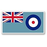 2 x 10cm RAF Flag Vinyl Sticker Decal Roundel Air Force Flag Union Jack #5682 (10cm Wide x 5.2cm Tall)