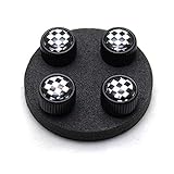 YaaGoo For Mini Cooper Tires Rim 4pcs Valve Caps Case Decor Cover (BLACK CK)
