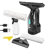 BLUEMARS Window Vacuum Cleaner Cordless, 35min Run Time, 2 Suction Nozzles (280mm & 170mm), Microfiber Cloth Spray Bottle, Type-C,Window Cleaner Tool Kit for Windows, Mirrors, Showers