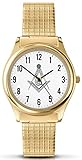 Sekonda Men's Masonic Analogue Quartz Watch with White Dial and Gold Expanding Strap 90098