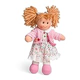 Bigjigs Toys Poppy Doll | Small 28cm Plush Ragdoll | Cuddly & Soft Baby Toy | First Birthday Gifts & Presents for Newborn Children | Dolly Girl with Strawberry Blonde Pigtails & Floral White Dress