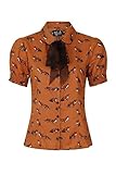 Hell Bunny Women Vixey Fox Blouse - 14 / Brown