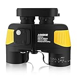 Aomekie Marine Binoculars 7x50 for Adults BAK4 Compass Waterproof Binocular with Illuminated Rangefinder Case and Strap Porro Prism