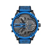 Diesel Watch for Men Mr. Daddy 2.0, Chronograph Movement, 57 mm Black Stainless Steel Case with a Mixed Strap, DZ7434