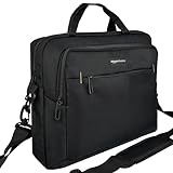 Amazon Basics Compact Laptop Shoulder Bag Carrying Case with Padded Strap and Zippered Accessory Pocket, 1-Pack, 39.6 cm, Black