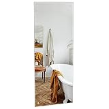 Dripex 110 x 45cm Frameless Rectangle Mirror, Wall Mounted Bathroom Mirror with Bevelled Edge & Pre-Drilled Holes, Horizontal or Vertical Hanging for Dressing Room Bedroom Living Room