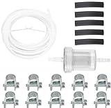 ESMUSSSEIN 5.1m Car Air Parking Heater Tube, 17 pcs Durable Diesel Heater Fuel Line Kit, Car Fuel Filter Crude Oil Heater with Tube Replacement Hose Clip Fuel Pipe Line for Web-asto-Ebers-pacher