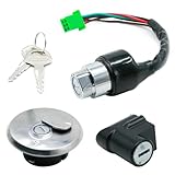Hoypeyfiy Ignition Switch Keys Lock Set, Motorcycle Ignition Switch Keys, Replacement for Suzuki GN125 GN250 TS125 TS185 GN 125 250