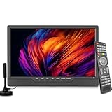 KCR Television,12V TV with Digital DVB-T2 Tuner, HDMI, USB, Remote Control, Portable for Bedroom, Kitchen, RV,14 inch,Black