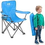 Trail Eagle Kids Camping Chair Blue Lightweight Folding Garden Beach Seat with Carry Bag (For Ages 2 to 6 Years Old)