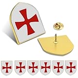 10PAack Knights Templar Crusader Red Cross Badge Enamel Lapel Pin 1“, For Men Women Clothes Bags Hats Brooches Jewelry Temple of Solomon Gift
