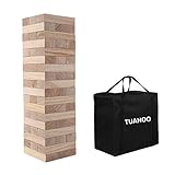 TUAHOO Garden Games Giant Tumble Tower (Stack 0.6 M up to 1.5 M), Large Tumbling Timber Wooden Toppling Blocks Stacking Game for Kids Adults Family Indoor Outdoor Fun