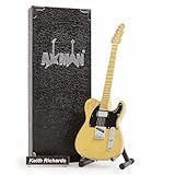 Axman, Keith Richards 1953 ‘Micawber’, Miniature Guitar Replica, Music Gift, Handmade Ornamental 1/4 Scale, Display Box, Name Tag and Miniature Guitar Stand, gift for music lovers