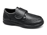 Dr Keller Tony Mens Touch Fasten Bar Comfort Wide Fit Shoes Black UK 10