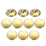 Sourcing Map 10pcs Antiqued Metal Round Button 15mm with Brass Shank for Men Women Blazer, Suit, Woolen Coat, Shirt, Jacket, Trousers Sewing Crafts, Gold