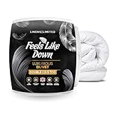 Linens Limited Double Duvet 13.5 Tog, Made in the UK, Feels Like Down, Luxurious Quilt, Soft and Comfy, Ultra-Fine Siliconised Hollowfibre, Machine Washable (White)