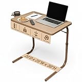 Table-Mate II TV Tray Table - Folding TV Dinner Tables, Couch Trays for Eating Snack Food, Stowaway Laptop Stand, Portable Bed Dinner Tray - Adjustable TV Table with 3 Angles, Cup Holder, Mocha