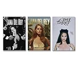 Feioust 3 PCS Lana Poster Del Rey Music Vintage Signed Poster Wall Art Canvas Posters Room Decorative Aesthetic Poster Print Decor Posters 08x12inch(20x30cm)-3pcs Style