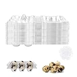 Pack of 50 quail egg boxes, 6 grids, quail egg boxes, egg trays with lid with 100 pieces elastic band