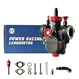 BAISUYA Flange Racing Carb PE19mm Carburetor Fit 100cc 110 125cc Flange Motorcycle Engine with Choke Fuel Filter For Dirt Pit Bike Mini Bike Motocross (PE19mmFL)