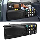 Car Trunk Organizer Compatible with Toyota FJ Cruiser 2007-2021, Multifunctional Car Storage Organizer Bag for FJ Cruiser Accessories, Large Capacity Rear Storage Bag with 3 Mountable Velcro