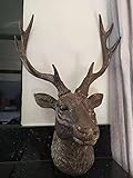RP Home Vintage Aged Resin Reindeer Deer Stags Antlers Head Wall Mounted Large Sculpture