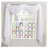 Megachest TAILORED VOILE WINDOW SCARF PELMET (snow white, 56"X197"X1 Panel)