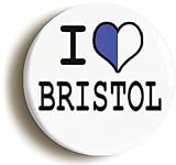 Ozorath I Heart Love Bristol Button Badge - R (2inch / 50mm diameter)