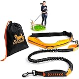 Barkswell Hands Free Dog Lead - Dog Running Lead with Comfortable Adjustable Waist Belt for Jogging and Walking - 2 Zipped Pockets for Storage - Ideal Leash for Medium and Large Breeds