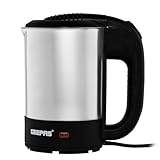GEEPAS 24V Travel Kettle | Stainless Steel Portable Auto Shut Off Concealed Boil-dry Protection | Electric Kettle for Camping Caravan Van Road Trips with Cigarette Lighter | 2 Year Warranty 500ml