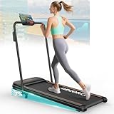 Decorcn Walking Pad Treadmill for Home Foldable, 5 in 1 Treadmills with App Compatible, 10KM/H Under Desk Walking Pads with 7% Incline, Running Machine, Magnetic Remote Control