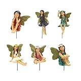 Pack of 6 Miniature Fairy Figures, Fairy Garden Miniature Fairy Figures, Garden Figure Resin Miniature Fairy Figure Micro Landscape Statues Fairies Garden Figures Flower Pot Dollhouse