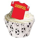 12 Edible T Shirt Decorations - Great for Liverpool Fans - Perfectly pre-Cut Wafer just pop Them Out The Packaging and top Them on Your Cake - Pack of 12 - by CDA Products Ltd