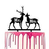 CARISPIBET Wedding Cake Topper Buck and Doe Marriage Cake Decoration Mr. & Mrs. Acrylic Silhouette cake decorative