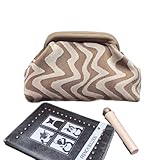 Straw Bag Ladies Beach Shoulderbag Vintage Letter Crochet Knitted Tote Cord Fabric Shopping Bag Unclosed Unlined(A)